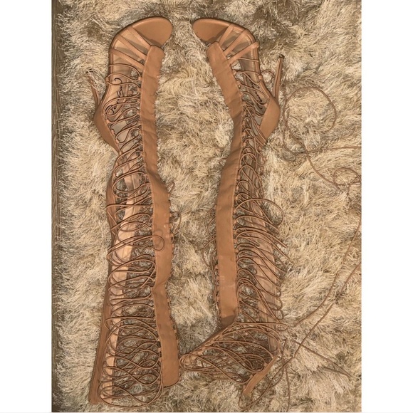 Privileged Gladiator nude open toe boots - Picture 2 of 3